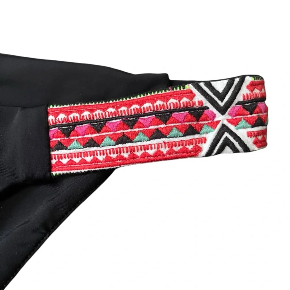 Mara‎ Hoffman Black Embroidered Bikini Bottom Size M